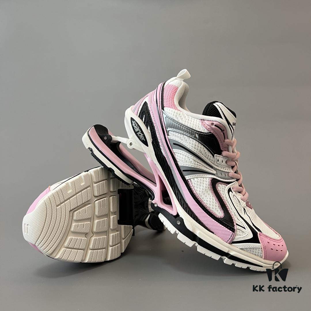 Balenciaga X-Pander Mesh Nylon Lace-Up Non-Slip Low-Cut Sneakers in White, Black, and Pink
