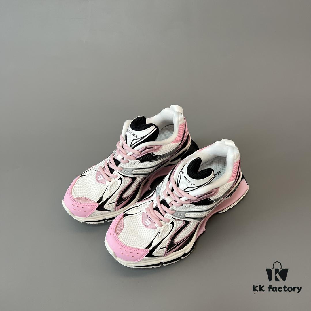 Balenciaga X-Pander Mesh Nylon Lace-Up Non-Slip Low-Cut Sneakers in White, Black, and Pink