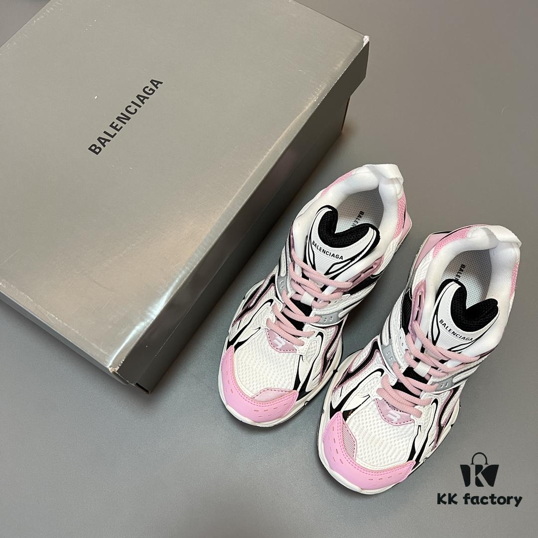 Balenciaga X-Pander Mesh Nylon Lace-Up Non-Slip Low-Cut Sneakers in White, Black, and Pink
