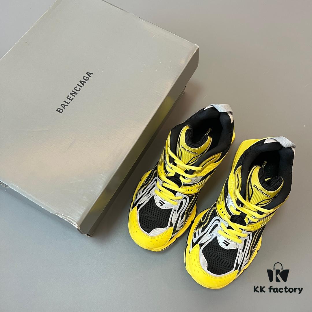 Balenciaga X-Pander Mesh Nylon Lace-Up Non-Slip Low-Cut Sneakers in Yellow