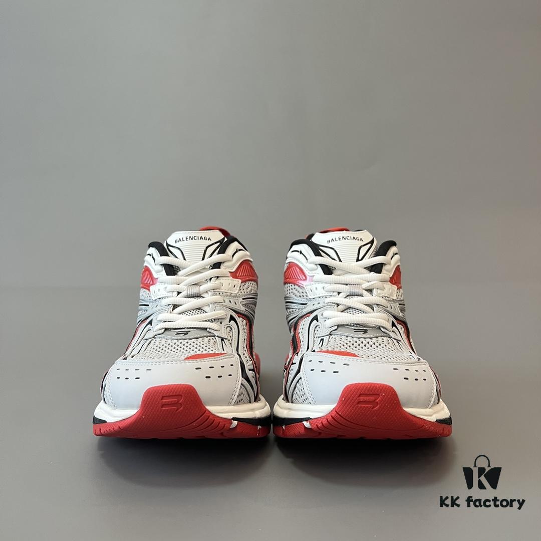 Balenciaga X-Pander Mesh Nylon Lace-Up Non-Slip Low-Cut Sneakers in Grey and Red