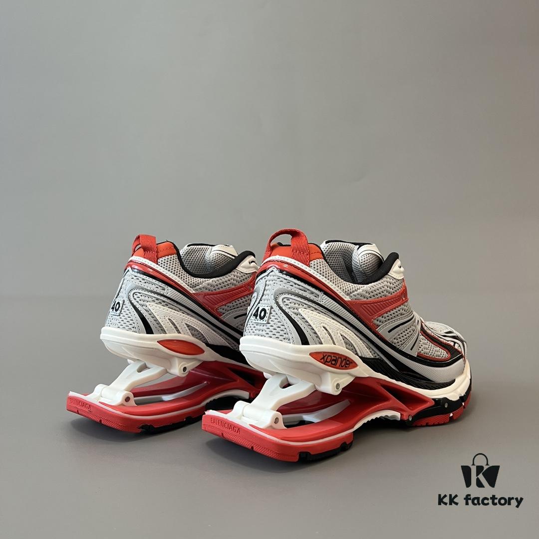 Balenciaga X-Pander Mesh Nylon Lace-Up Non-Slip Low-Cut Sneakers in Grey and Red