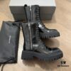 Balenciaga Tractor Chunky Leather Lace-Up Ankle Boots