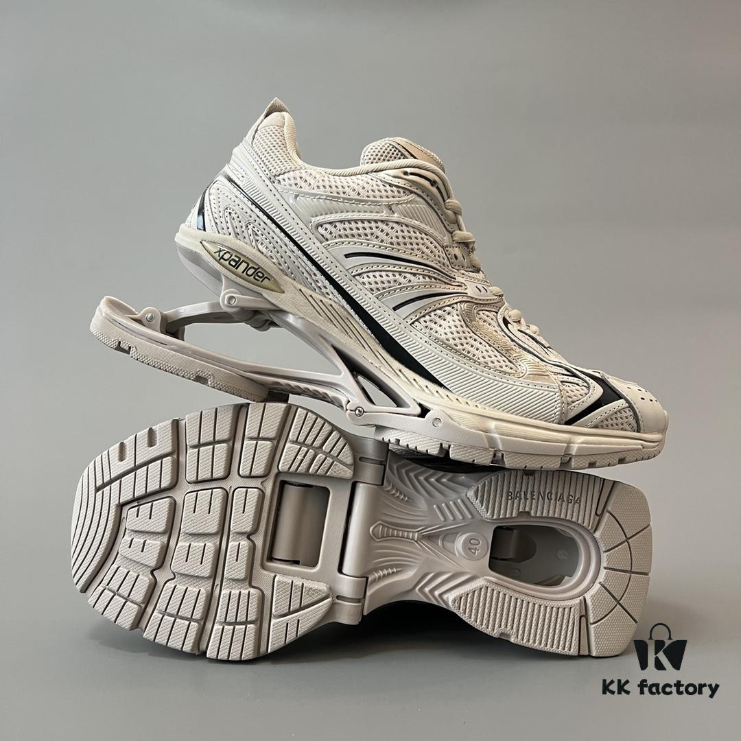 Balenciaga X-Pander Mesh Nylon Lace-Up Non-Slip Low-Cut Sneakers in Beige Brown