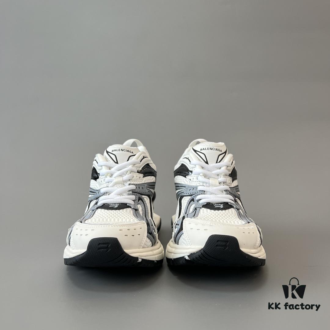 Balenciaga X-Pander Mesh Nylon Lace-Up Non-Slip Low-Cut Sneakers in Grey, White, and Black