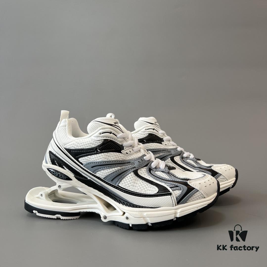 Balenciaga X-Pander Mesh Nylon Lace-Up Non-Slip Low-Cut Sneakers in Grey, White, and Black