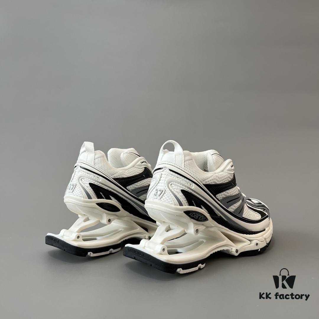 Balenciaga X-Pander Mesh Nylon Lace-Up Non-Slip Low-Cut Sneakers in Grey, White, and Black