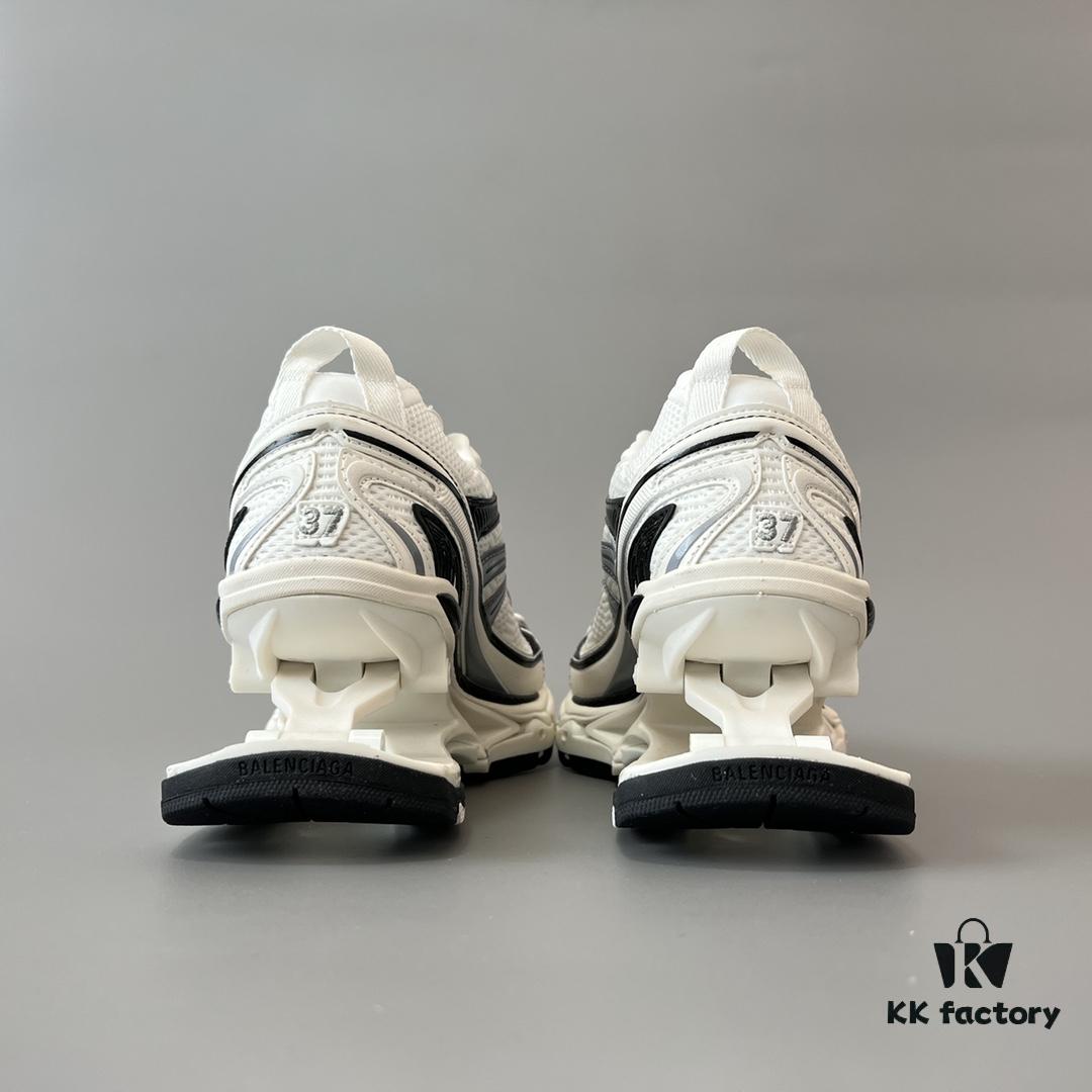 Balenciaga X-Pander Mesh Nylon Lace-Up Non-Slip Low-Cut Sneakers in Grey, White, and Black