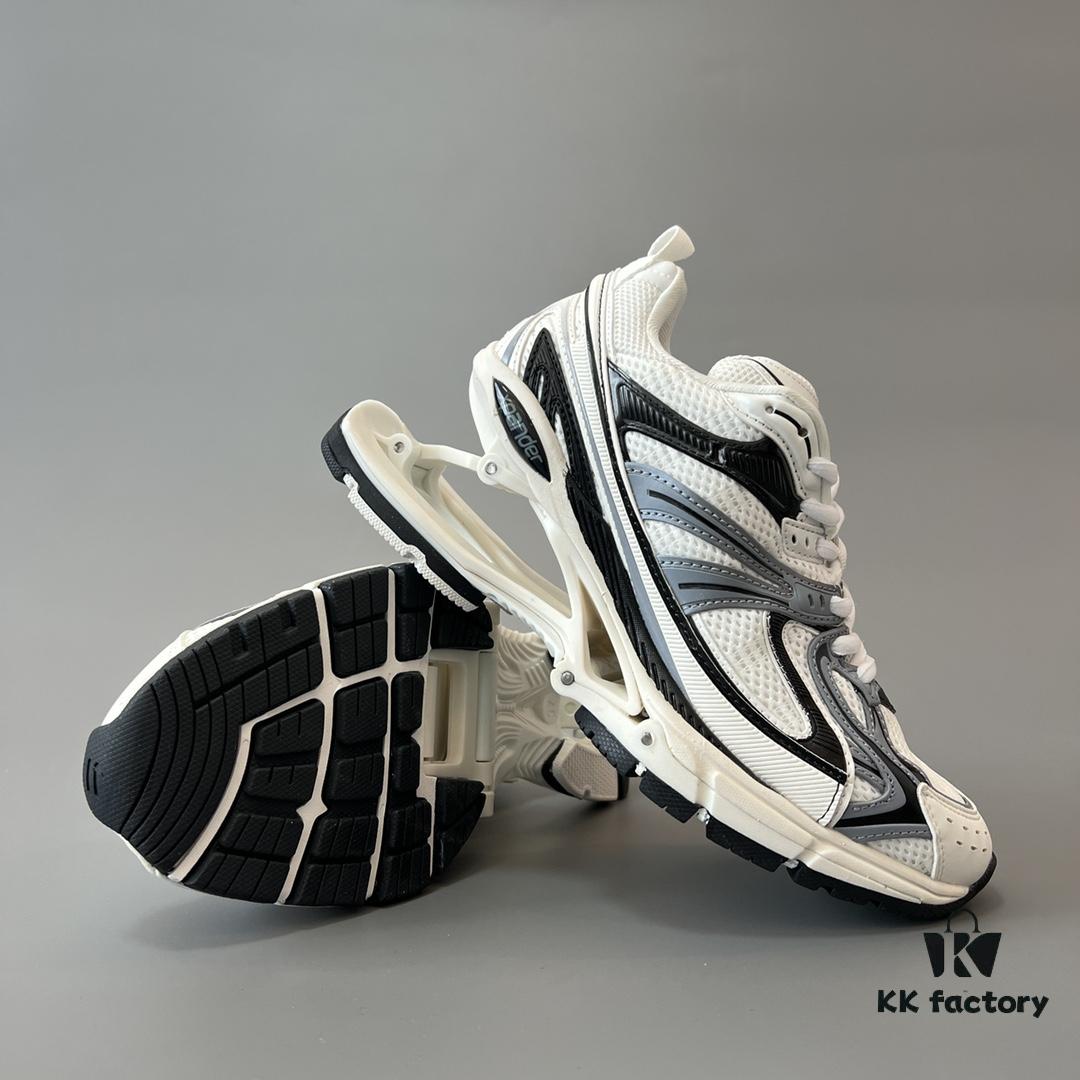 Balenciaga X-Pander Mesh Nylon Lace-Up Non-Slip Low-Cut Sneakers in Grey, White, and Black