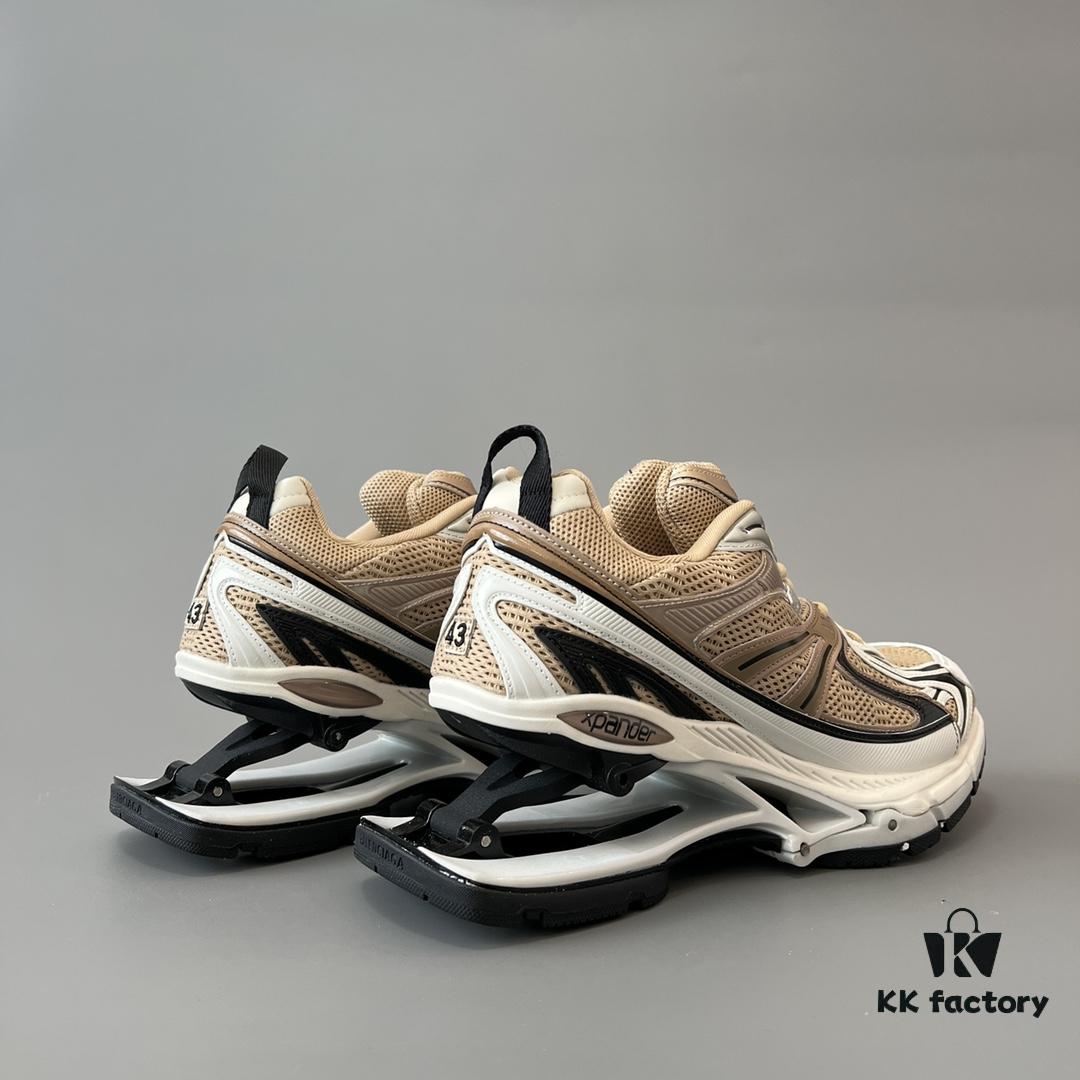 Balenciaga X-Pander Mesh Nylon Lace-up Non-slip Low-top Athletic Leisure Shoes in Rose Gold