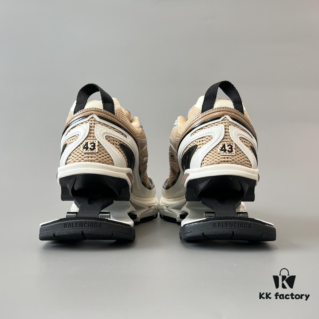 Balenciaga X-Pander Mesh Nylon Lace-up Non-slip Low-top Athletic Leisure Shoes in Rose Gold