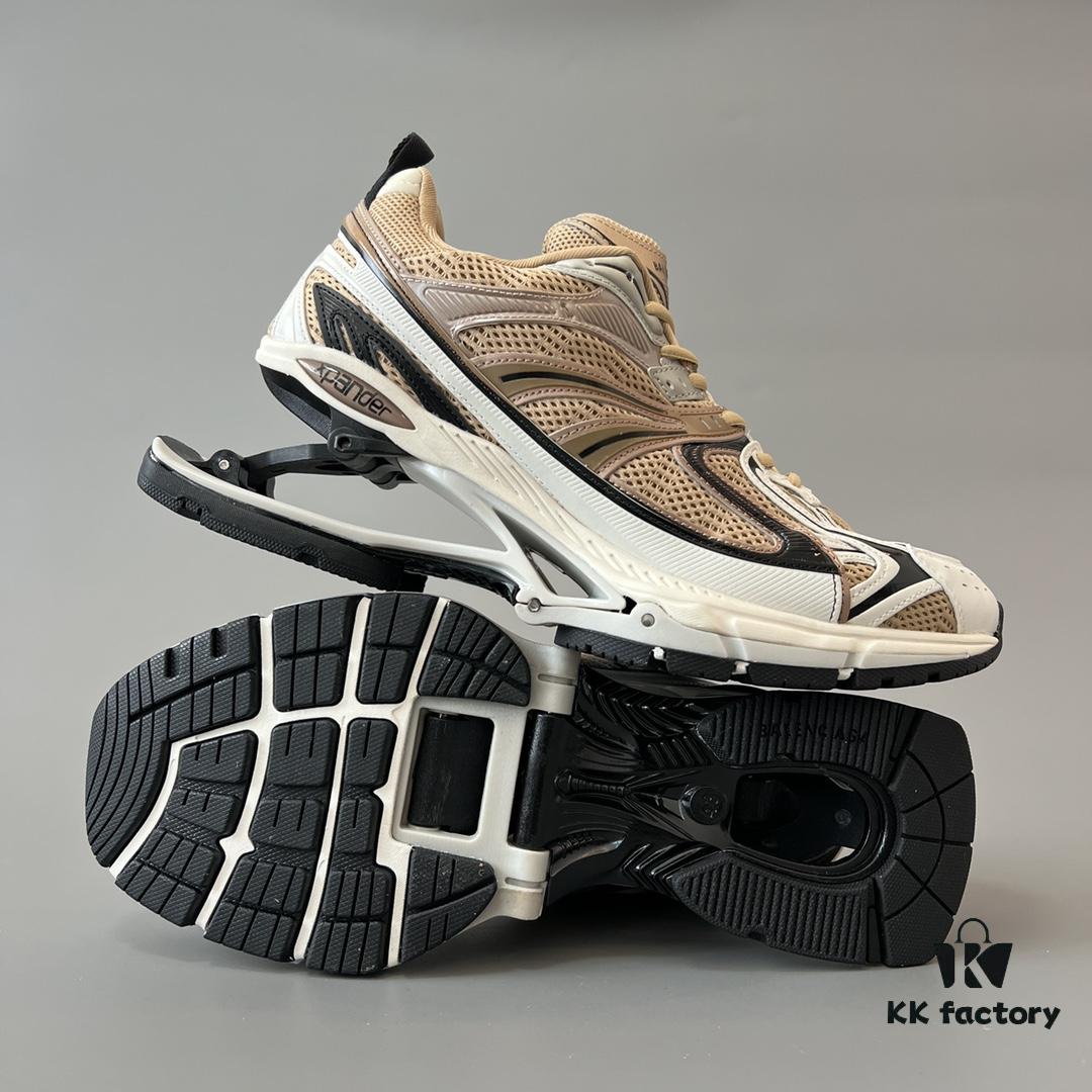 Balenciaga X-Pander Mesh Nylon Lace-up Non-slip Low-top Athletic Leisure Shoes in Rose Gold