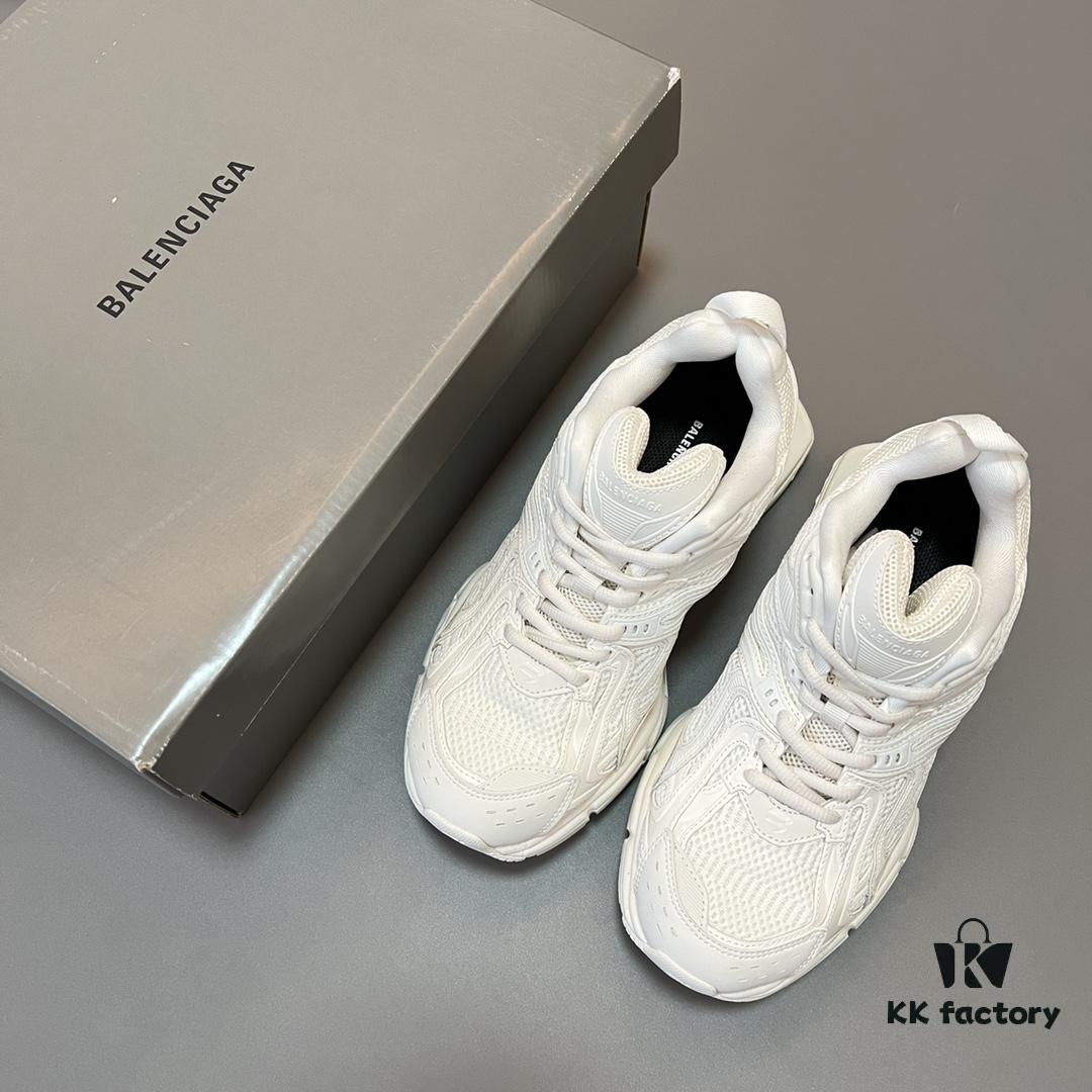 Balenciaga X-Pander Mesh Nylon Lace-Up Non-Slip Low-Cut Sneakers in White