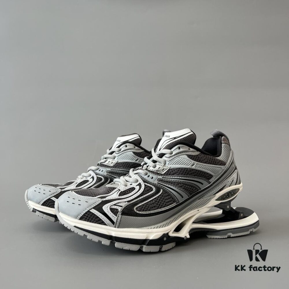 Balenciaga X-Pander Mesh Nylon Low-Top Lace-Up Sneakers in Grey