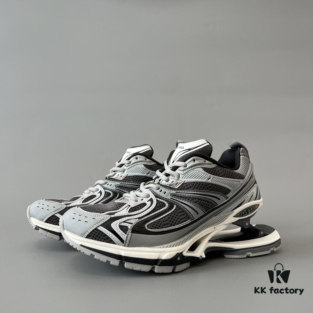 Balenciaga X-Pander Mesh Nylon Low-Top Lace-Up Sneakers in Grey