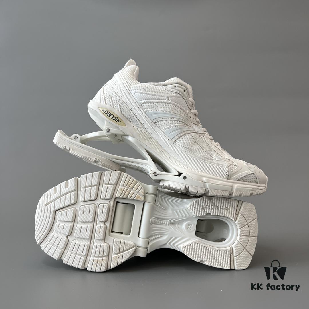 Balenciaga X-Pander Mesh Nylon Lace-Up Non-Slip Low-Cut Sneakers in White