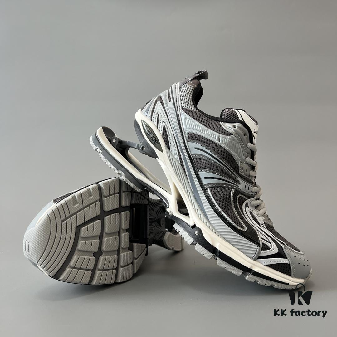 Balenciaga X-Pander Mesh Nylon Low-Top Lace-Up Sneakers in Grey