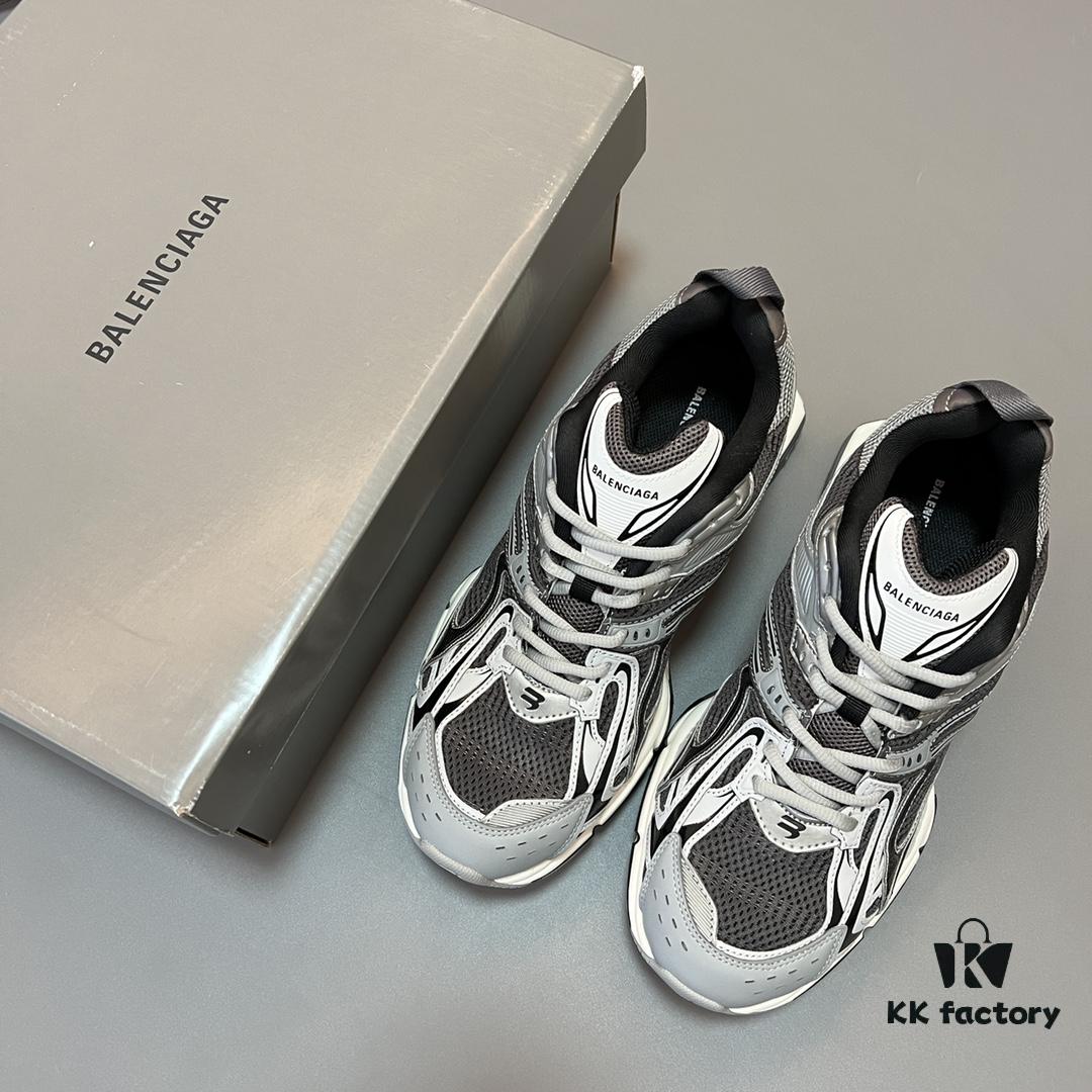 Balenciaga X-Pander Mesh Nylon Low-Top Lace-Up Sneakers in Grey