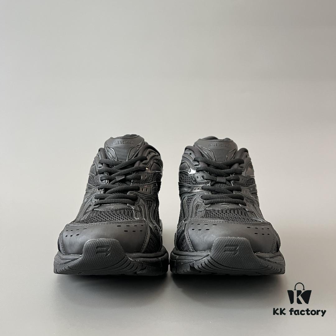 Balenciaga X-Pander Mesh Nylon Lace-Up Non-Slip Low-Cut Sneakers in Black