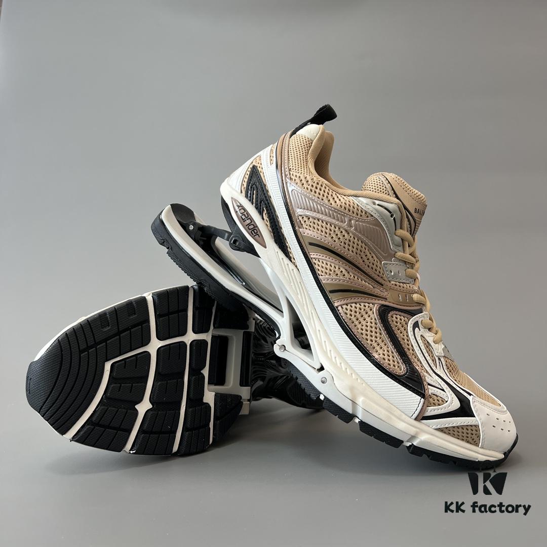 Balenciaga X-Pander Mesh Nylon Lace-up Non-slip Low-top Athletic Leisure Shoes in Rose Gold