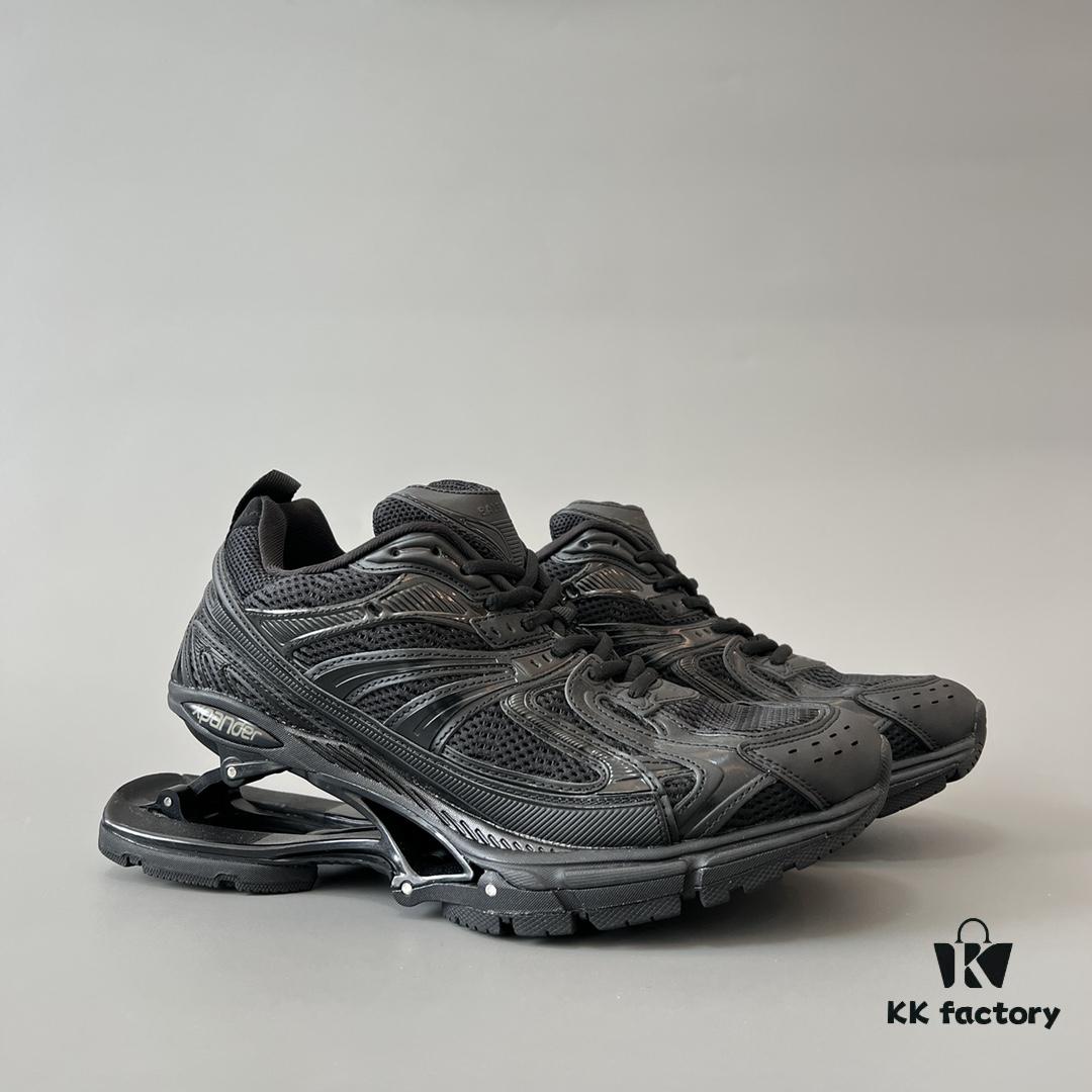 Balenciaga X-Pander Mesh Nylon Lace-Up Non-Slip Low-Cut Sneakers in Black