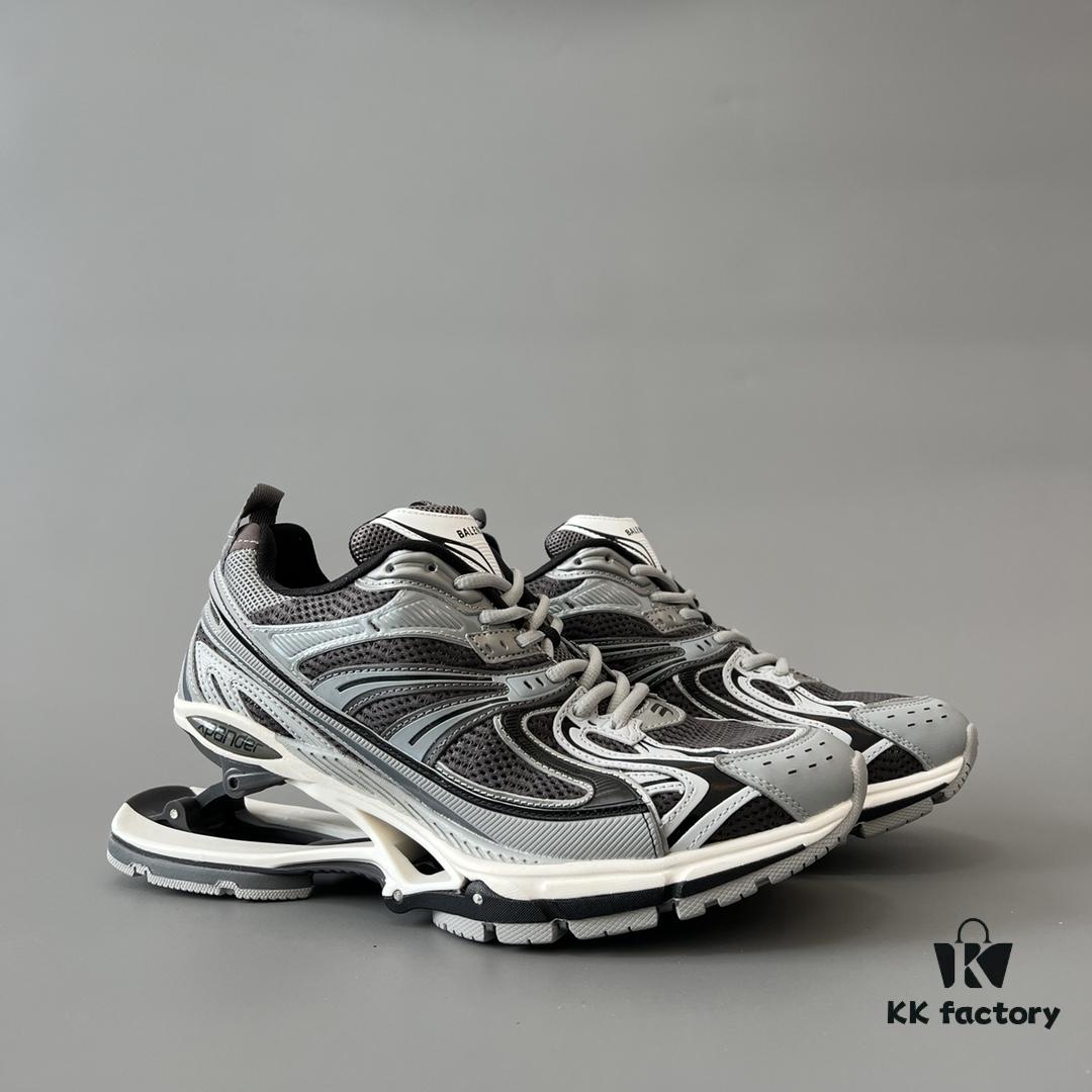 Balenciaga X-Pander Mesh Nylon Low-Top Lace-Up Sneakers in Grey