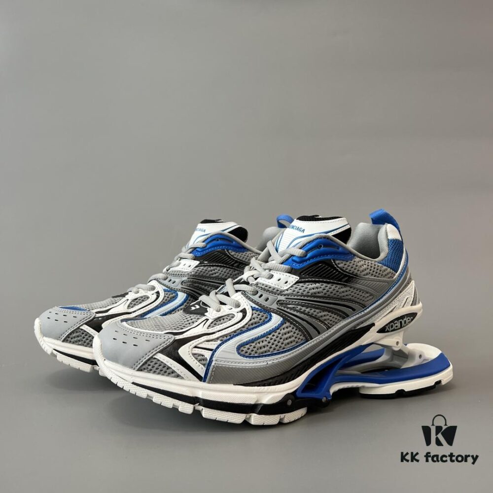 Balenciaga X-Pander Mesh Nylon Lace-Up Non-Slip Low-Cut Sneakers in Blue