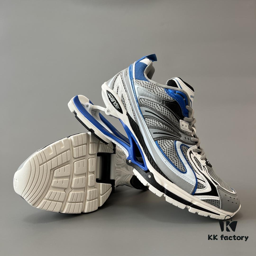 Balenciaga X-Pander Mesh Nylon Lace-Up Non-Slip Low-Cut Sneakers in Blue