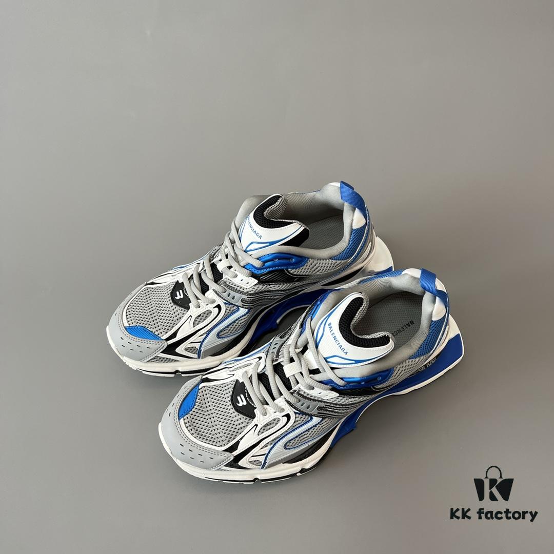 Balenciaga X-Pander Mesh Nylon Lace-Up Non-Slip Low-Cut Sneakers in Blue