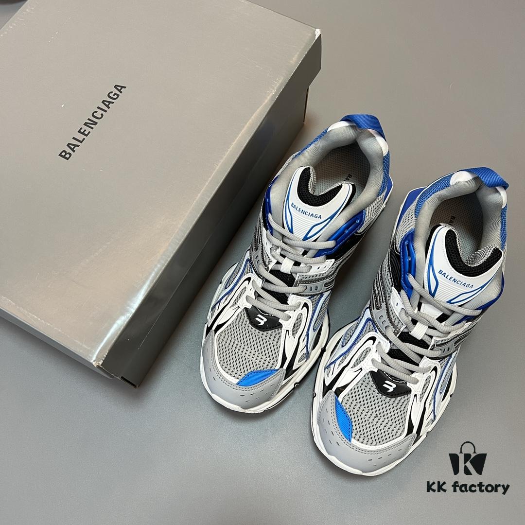 Balenciaga X-Pander Mesh Nylon Lace-Up Non-Slip Low-Cut Sneakers in Blue