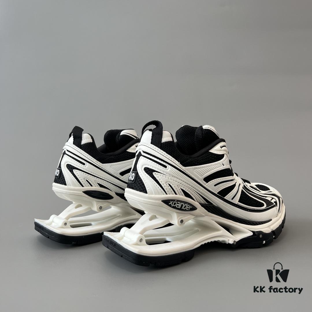 Balenciaga X-Pander Mesh Nylon Lace-Up Non-Slip Low-Top Sneakers in White and Black