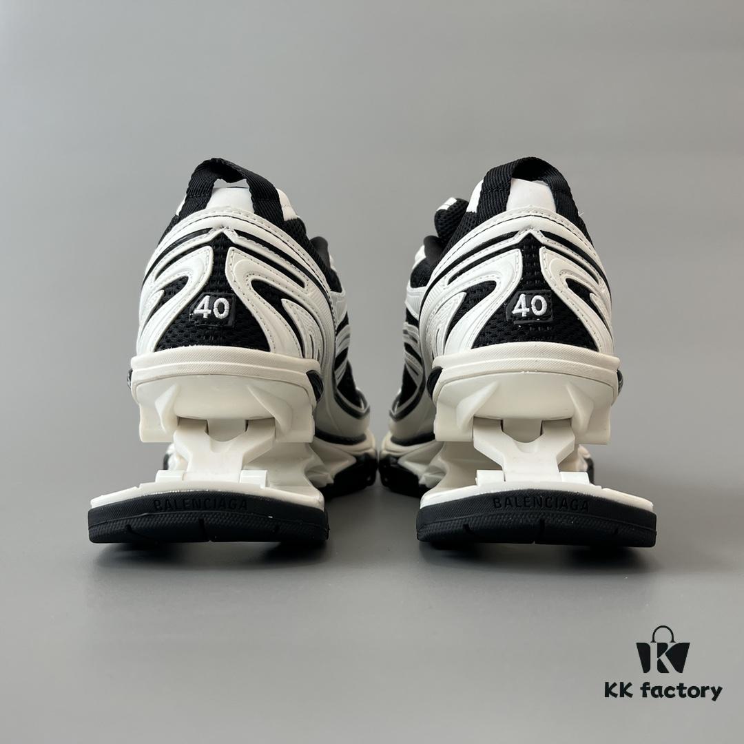 Balenciaga X-Pander Mesh Nylon Lace-Up Non-Slip Low-Top Sneakers in White and Black