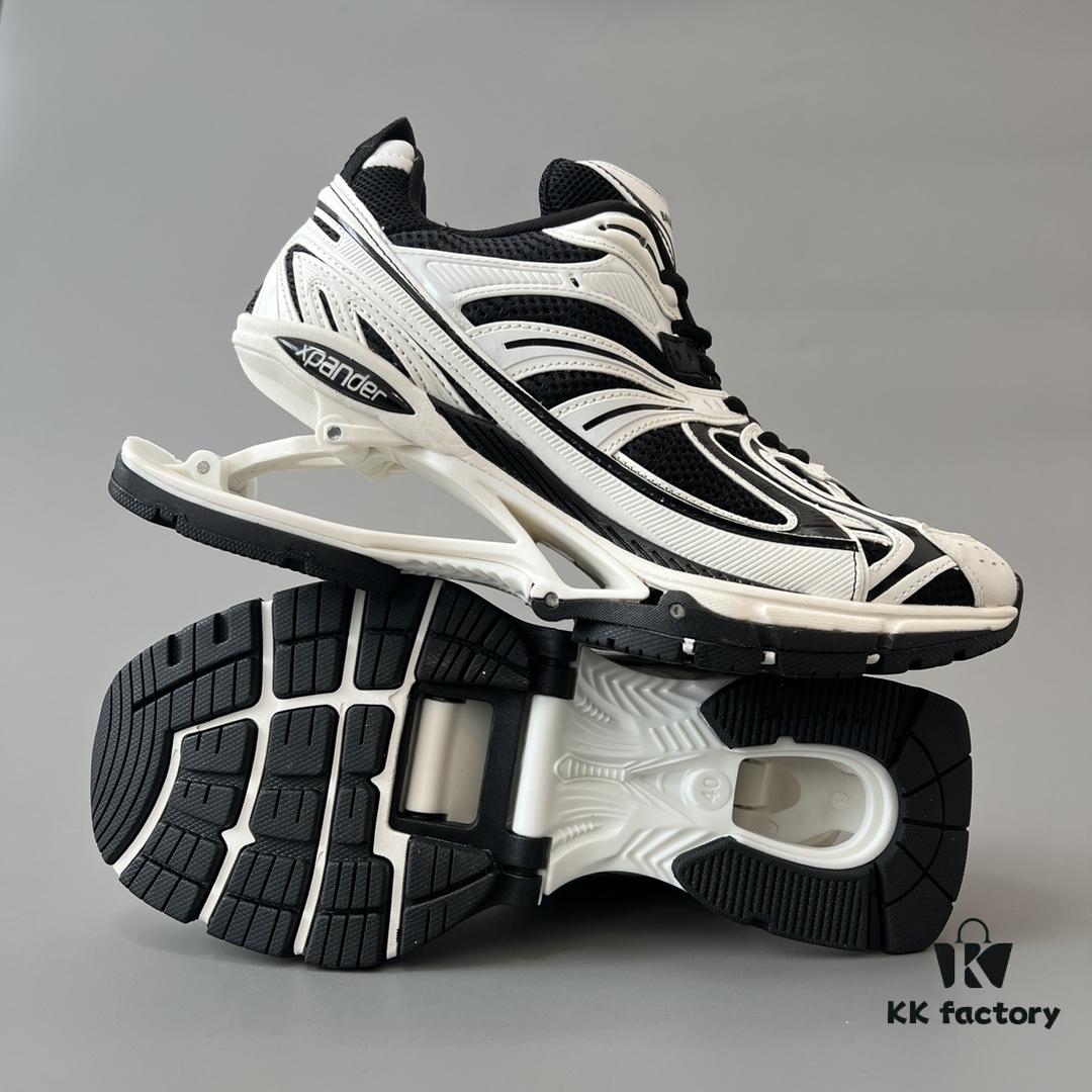 Balenciaga X-Pander Mesh Nylon Lace-Up Non-Slip Low-Top Sneakers in White and Black