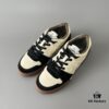 FENDI Match Unisex Retro Patchwork Leather Sneakers in Black and White