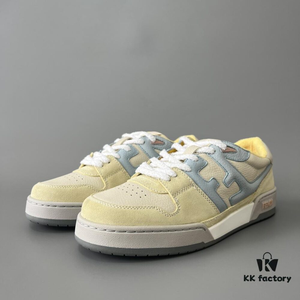 FENDI Match Vintage Patchwork Sneakers Unisex Yellow
