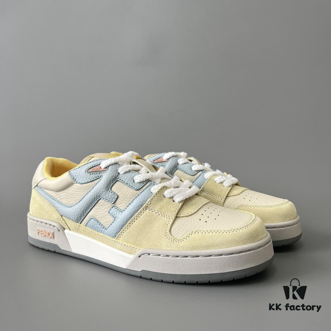 FENDI Match Vintage Patchwork Sneakers Unisex Yellow