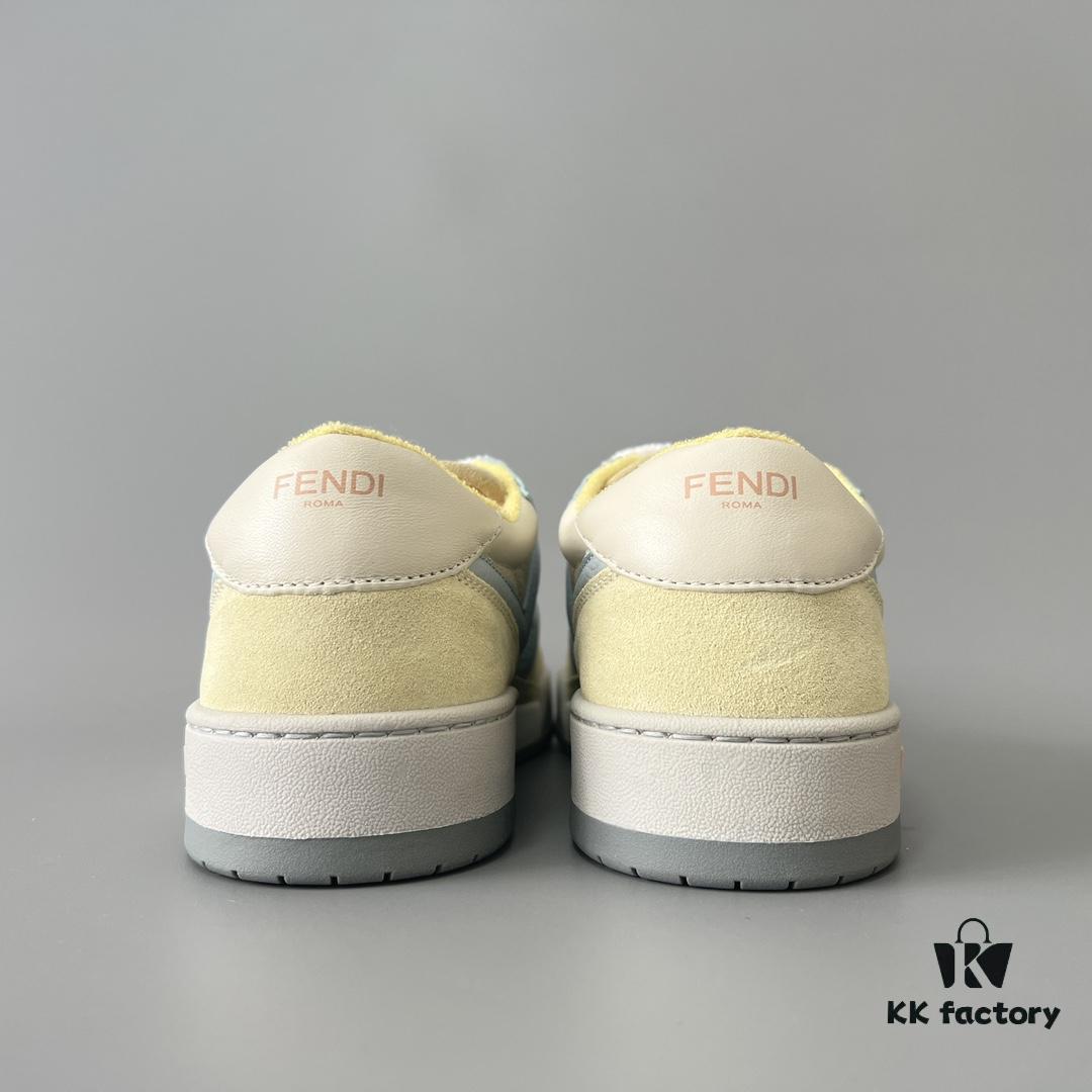 FENDI Match Vintage Patchwork Sneakers Unisex Yellow