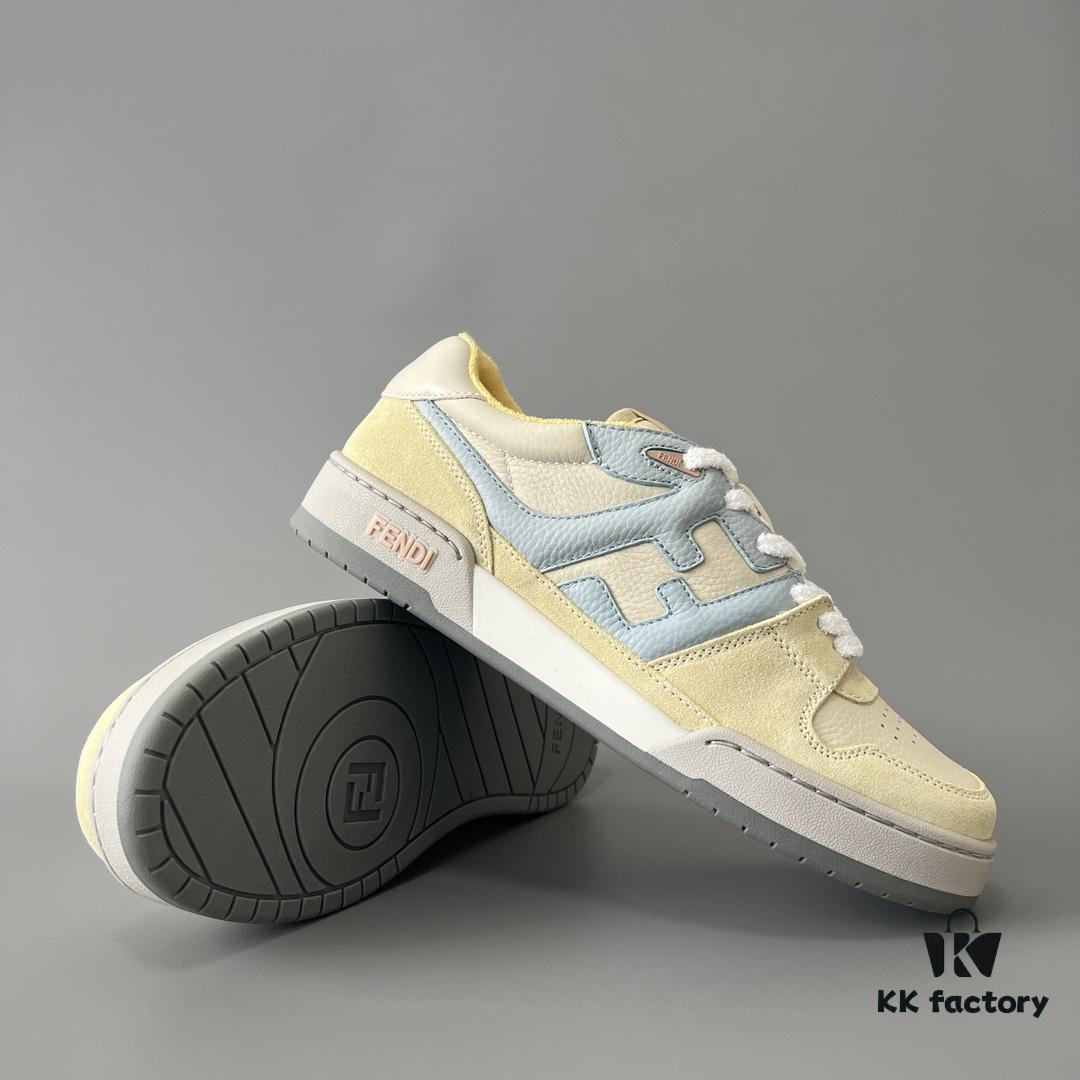 FENDI Match Vintage Patchwork Sneakers Unisex Yellow