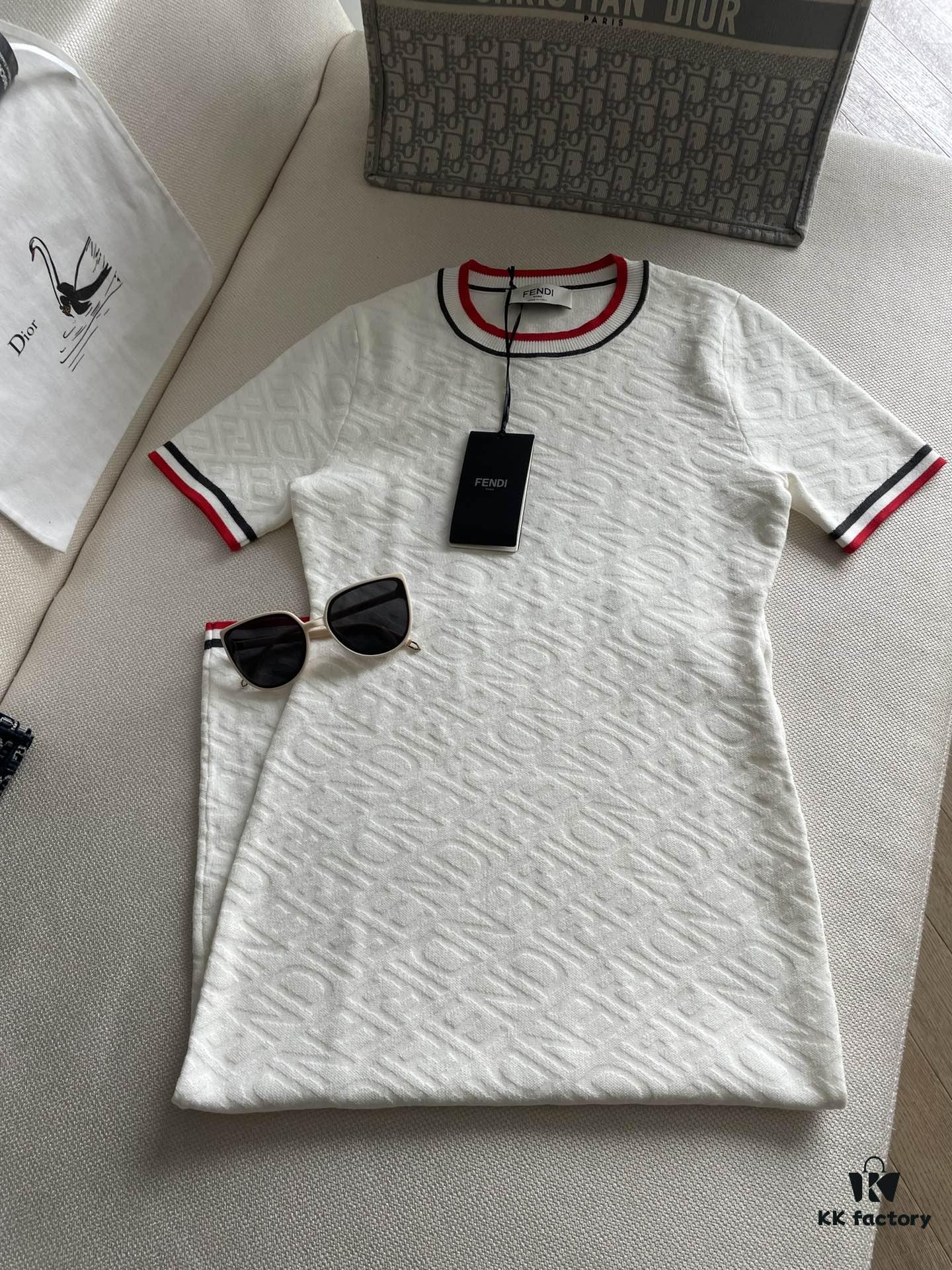 FEND* Fashion Knit Short-Sleeve Dress with All-Over Logo