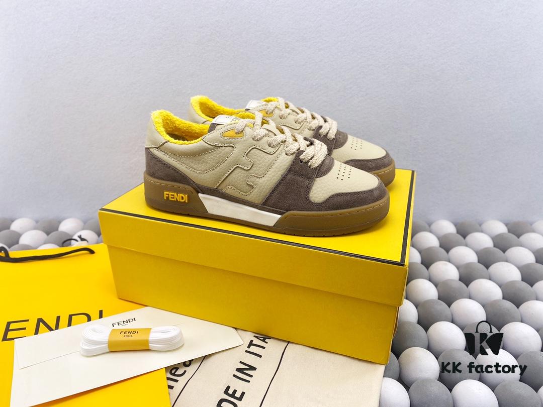 Authentic Fendi Match Latest Hit Unisex Sneakers Designer Kim Jones' First Sport Shoe with FF Retro Design