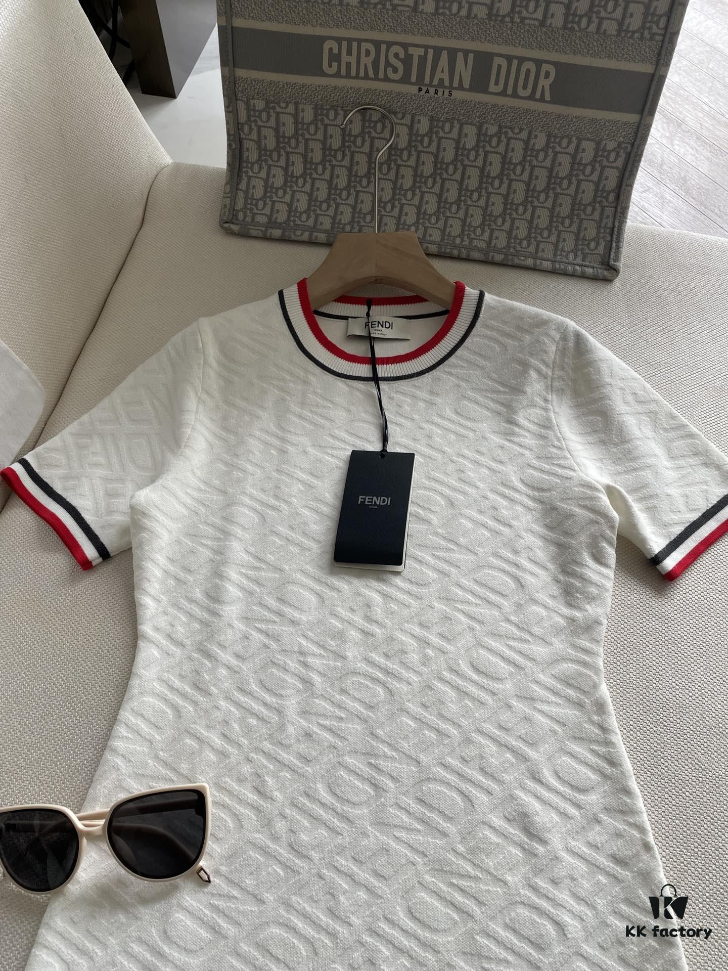 FEND* Fashion Knit Short-Sleeve Dress with All-Over Logo