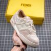 FENDI Match Unisex Casual Sneakers, Designer Kim Jones Latest Release, Luxurious Leather and Suede Fusion with FF Logo, Anti-Scratch Chip Embedded Sole