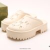 Gucci Comfortable and Versatile Platform Slide Sandals with Chunky Heel