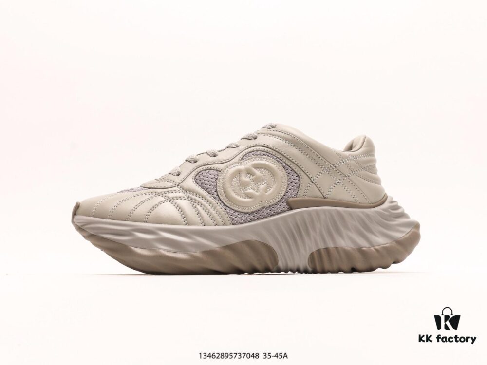 Gucci Rhyton Vintage Trainer Sneaker, 3D Leather Horn-Style Retro Running Shoe