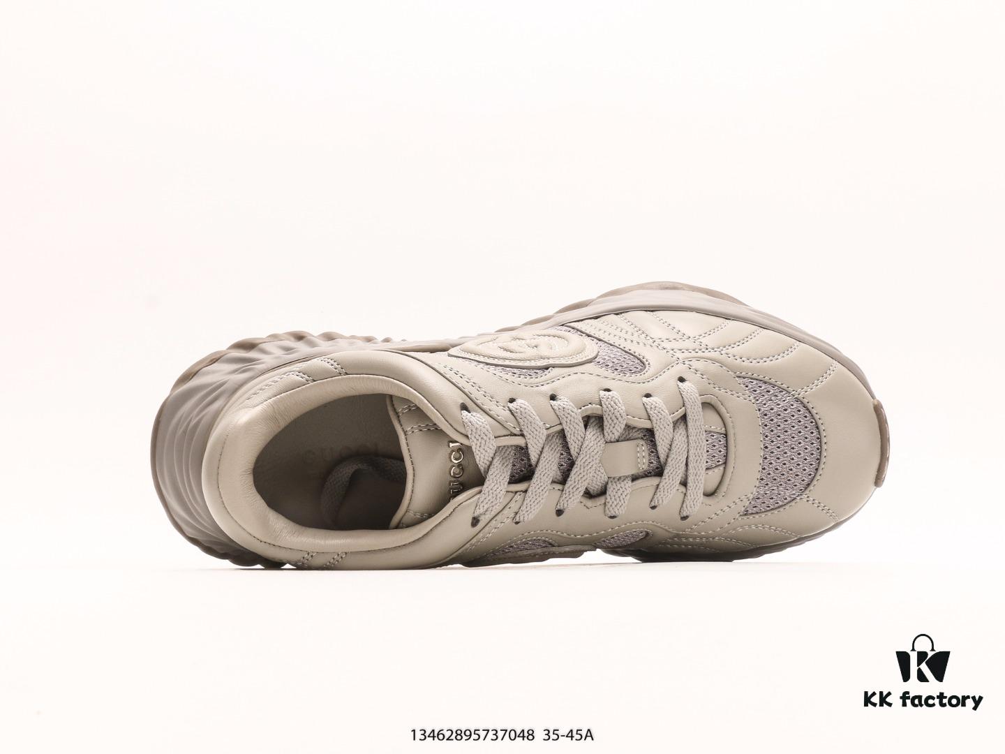 Gucci Rhyton Vintage Trainer Sneaker, 3D Leather Horn-Style Retro Running Shoe