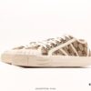 Gucci Tennis 1977 Canvas Sneakers, Classic Vintage-Style GG Supreme Canvas Men's Shoes with Red and Green Web Stripe and Natural Rubber Sole