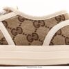 Gucci Tennis 1977 Canvas Sneakers, Classic Vintage-Style GG Supreme Canvas Men's Shoes with Red and Green Web Stripe and Natural Rubber Sole