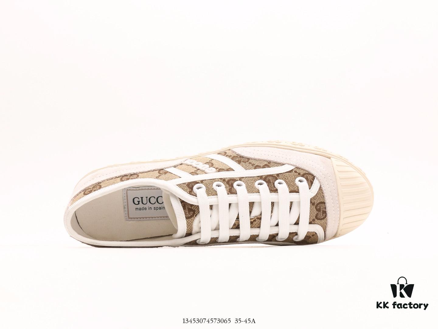 Gucci Gucci Casual Streetwear Sneaker Series Embroidered Logo High-End Quality Screener GG High-Top Sneaker with Ultra-Soft Rubber Outsole and Internal-External Locking Technology