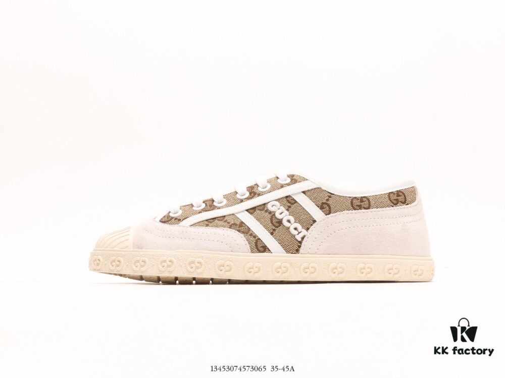 Gucci Gucci Casual Streetwear Sneaker Series Embroidered Logo High-End Quality Screener GG High-Top Sneaker with Ultra-Soft Rubber Outsole and Internal-External Locking Technology