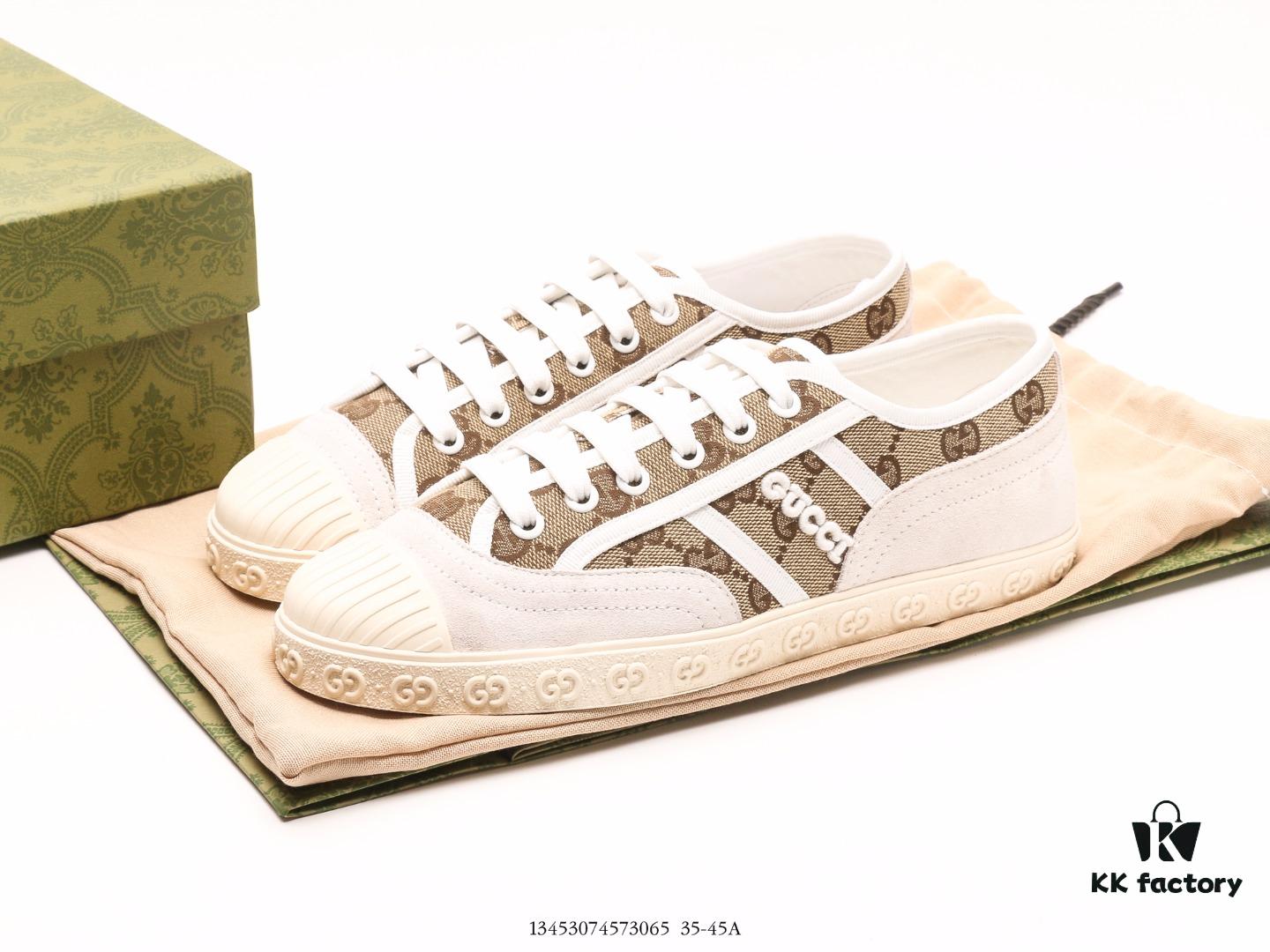 Gucci Gucci Casual Streetwear Sneaker Series Embroidered Logo High-End Quality Screener GG High-Top Sneaker with Ultra-Soft Rubber Outsole and Internal-External Locking Technology